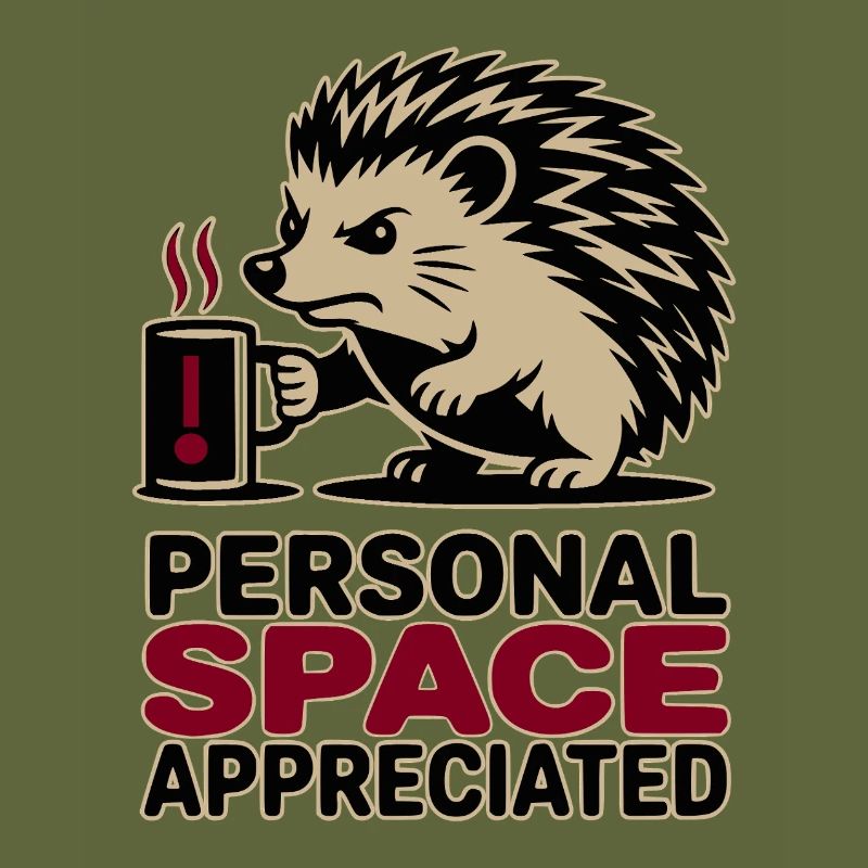 Grumpy Hedgehog Personal Space Introvert Coffee