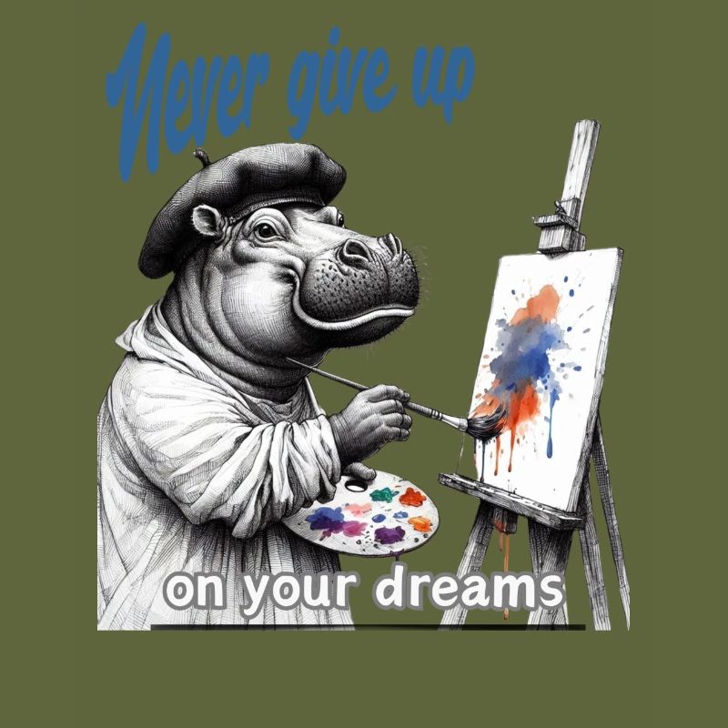 Never give up Painter Hippo