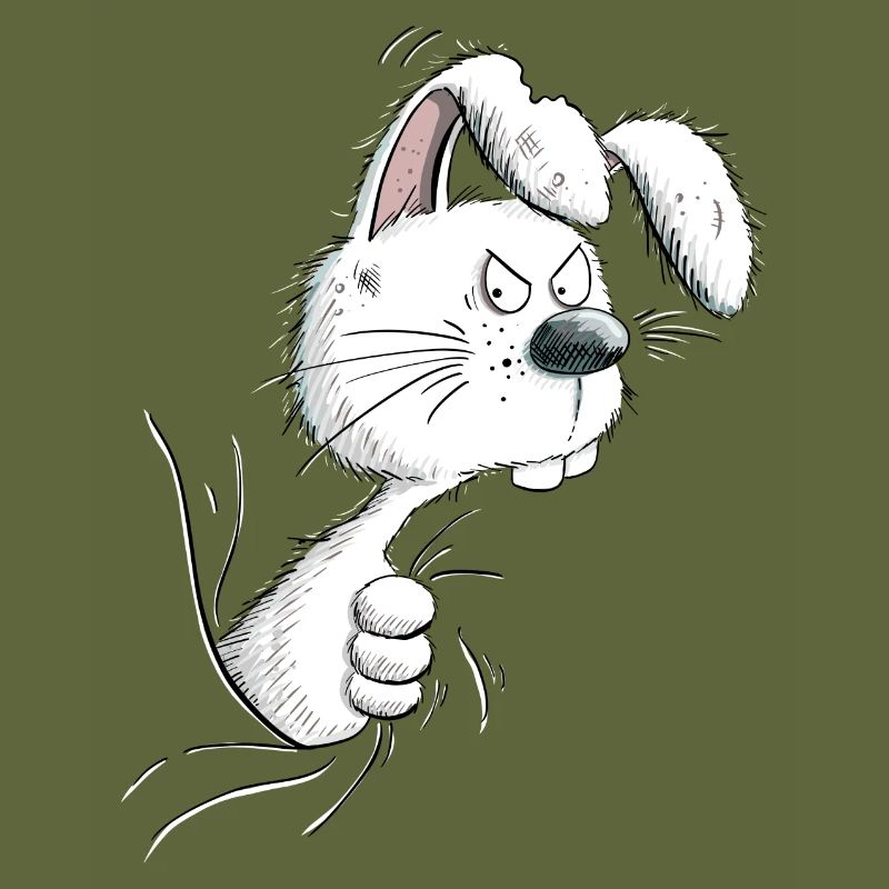 Grumpy White Nope Bunny I Bunny Motif Rabbit
