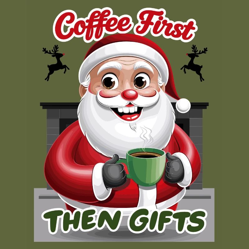 Weihnachtsmann mit Kaffee