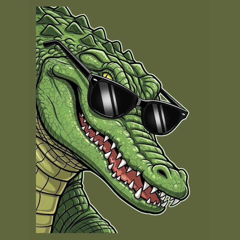 Lässiger Krokodil mit Sonnenbrille