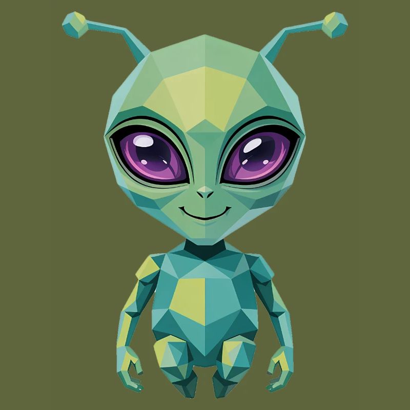 Alien - Cooles Low-Poly-Logo