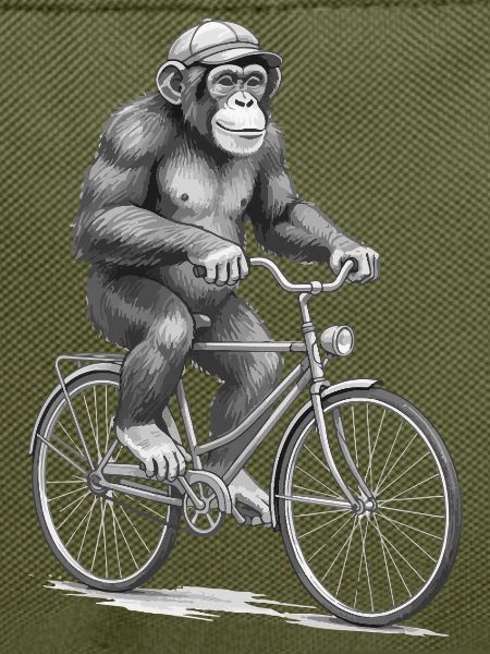 Monochromer Affen-Radfahrer