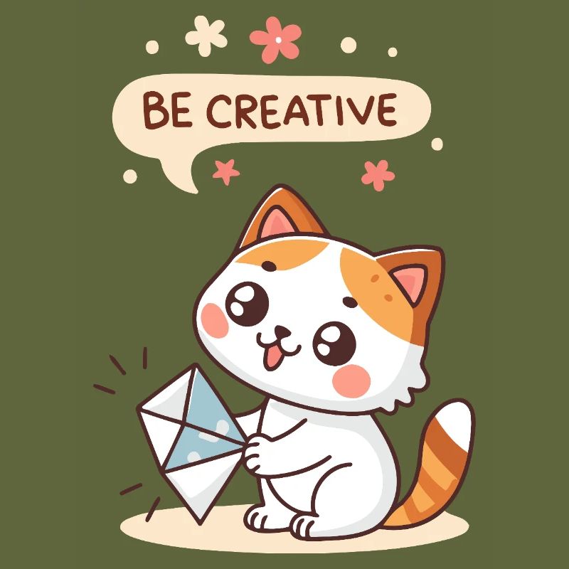 Chat Kawaii Créatif