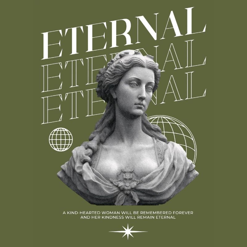 Bonté éternelle : Statue, collage globe
