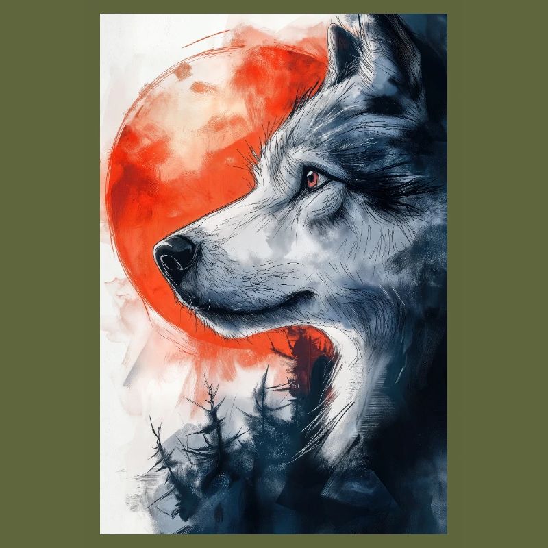 Illustration eines Wolfes
