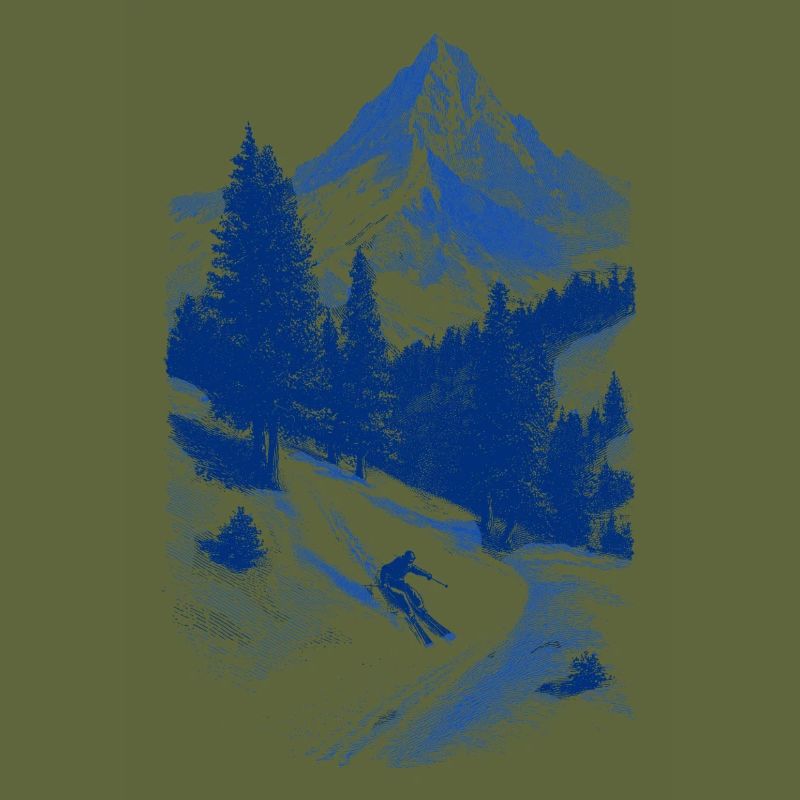 Blauer Gipfelgesicht Silhouette