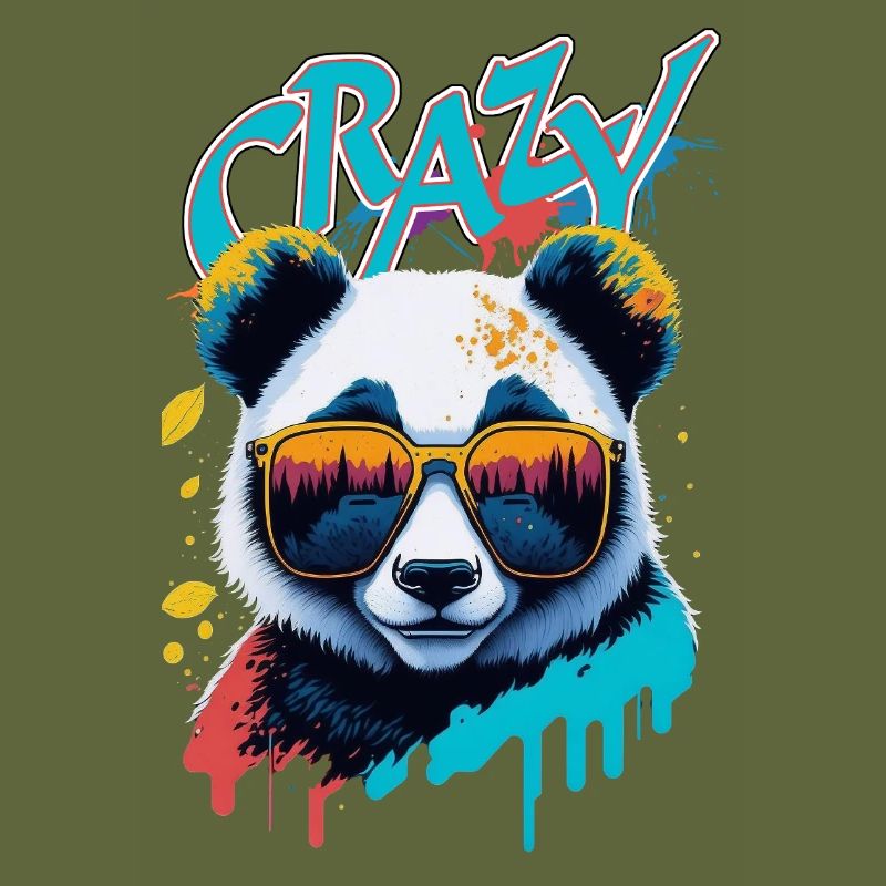 Neon Panda with Sunglasses Splash Art
