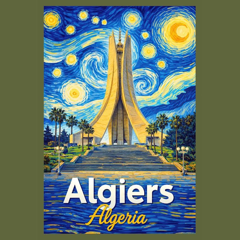 Algiers Monument Starry Night Stil