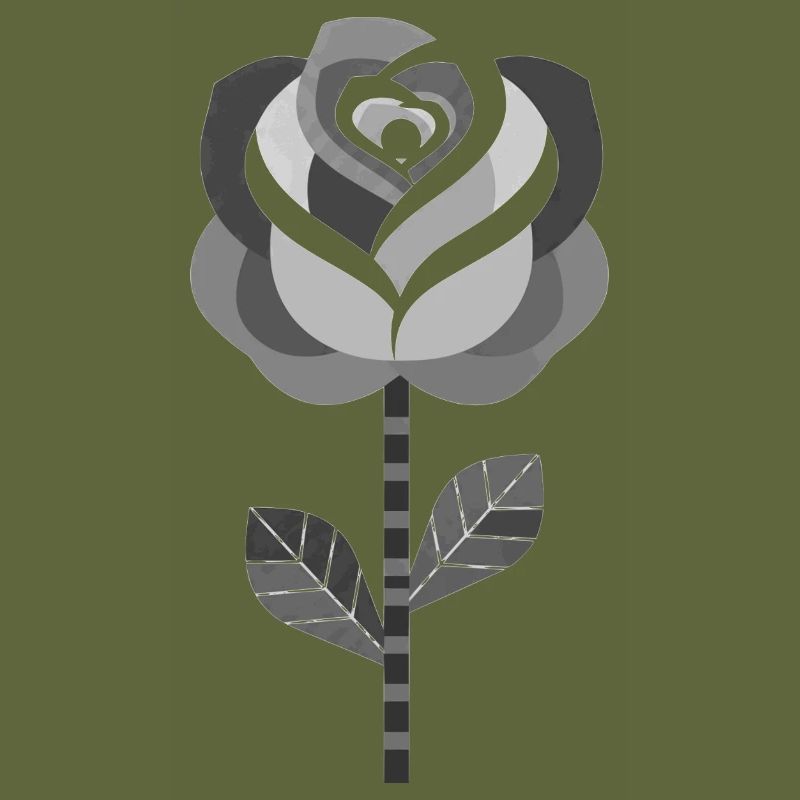 Conception graphique de rose en noir et blanc