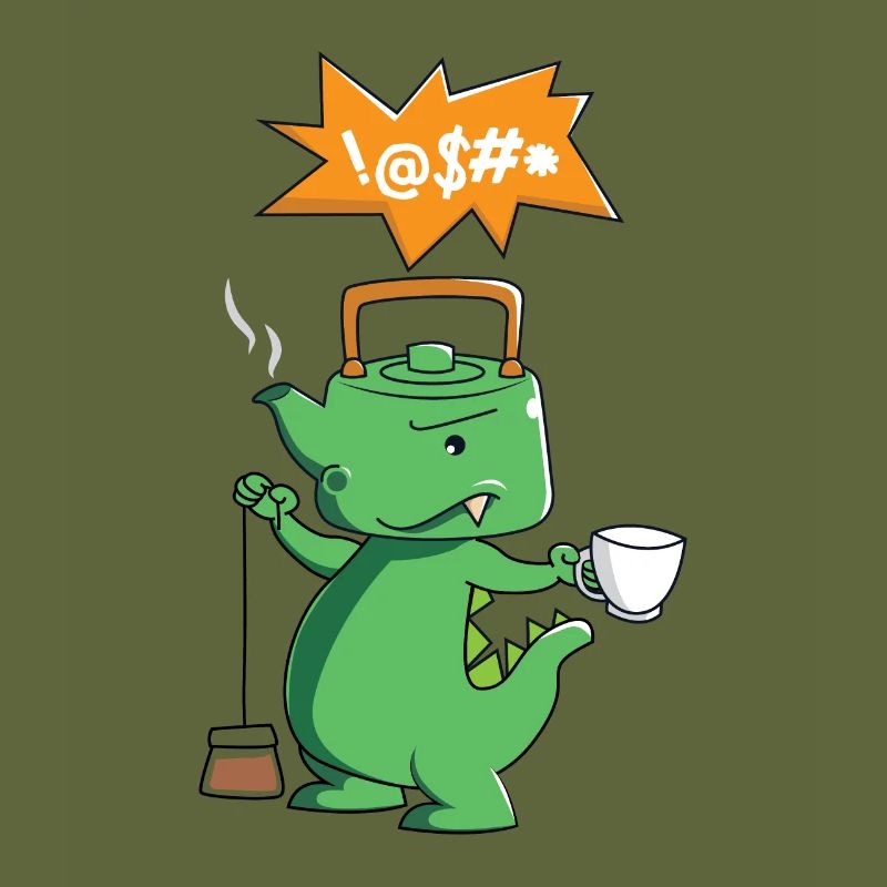 Tea Rex - Drinking Tea - Dinosaurs
