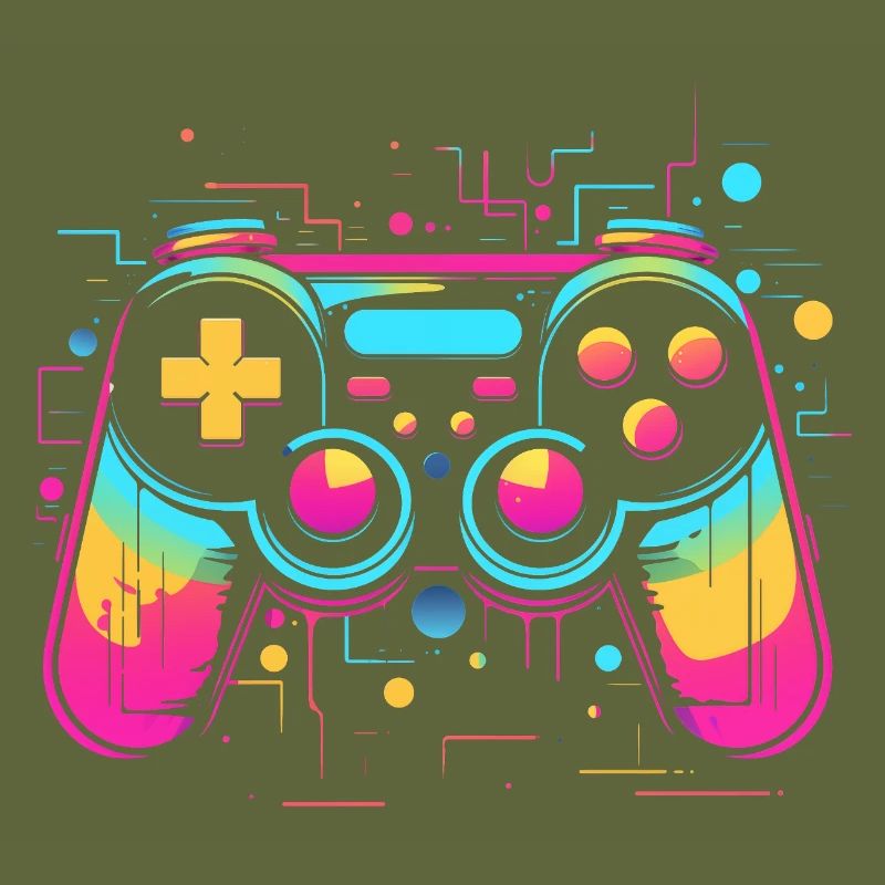 Game Controller Retrowave Look