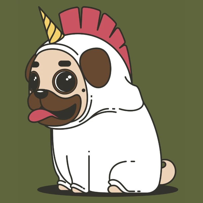 Knuffiger Einhorn Mops