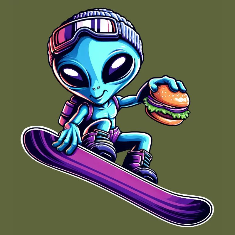 Alien Snowboard Hamburger Abenteuer
