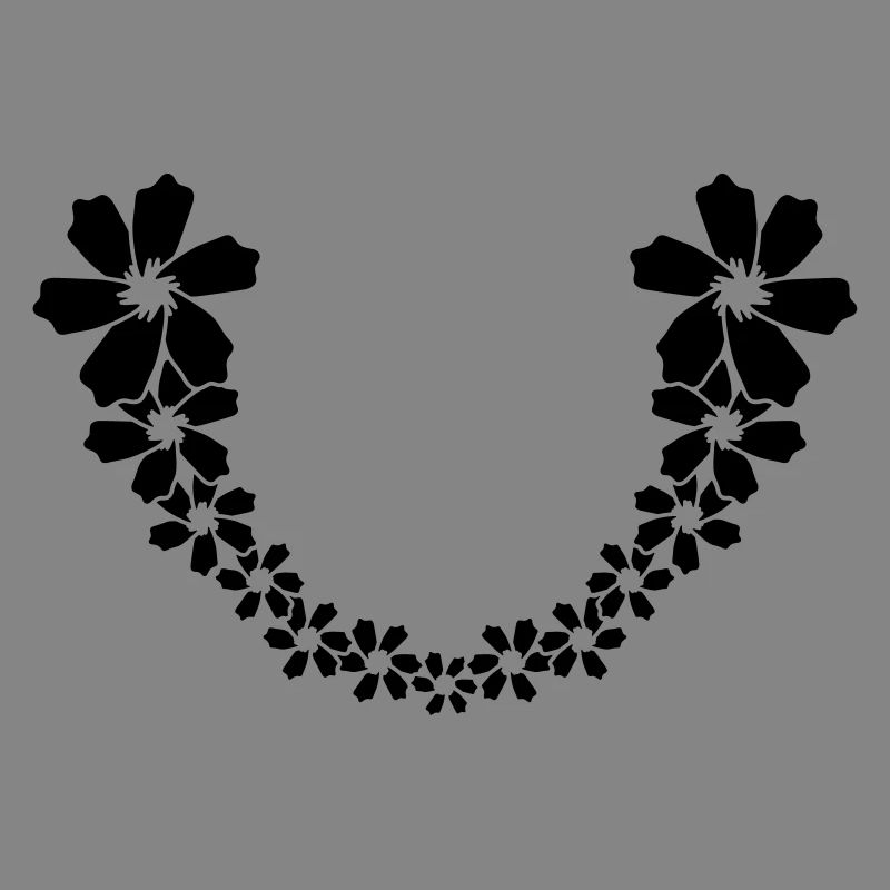 Flower tendril in a semicircle
