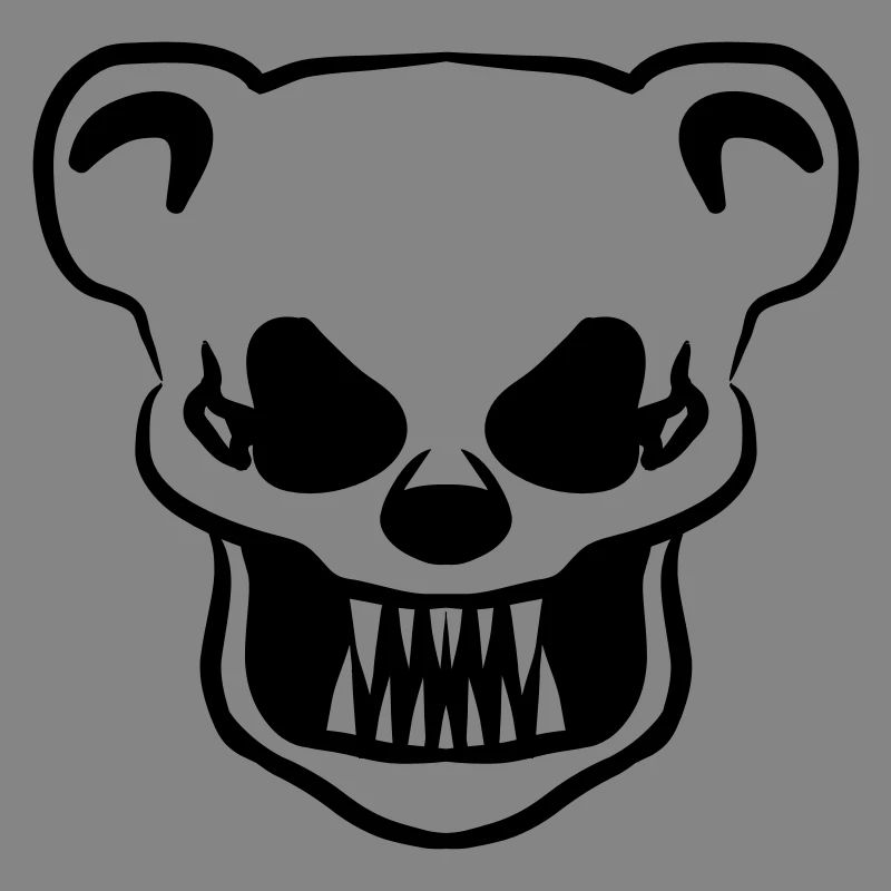 Teddy bear skull horror