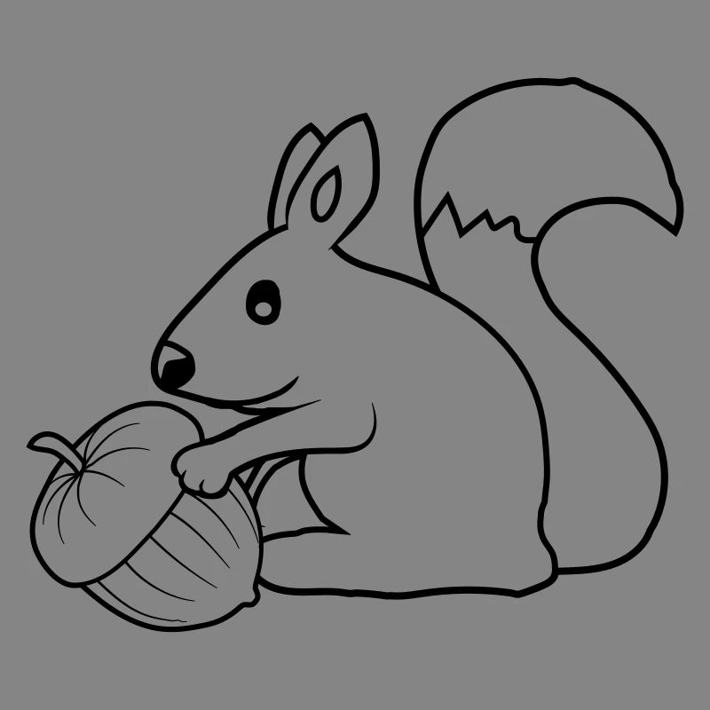 Fröhliches Eichhörnchen Eichel