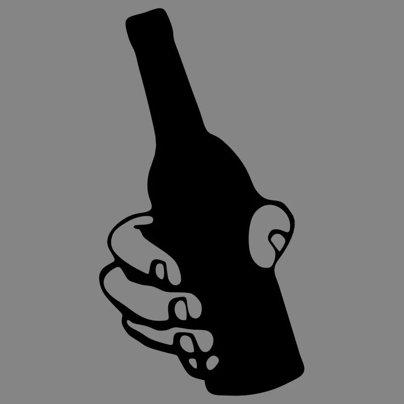 Hand with beer bottle