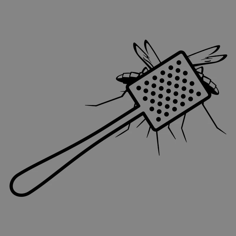 A fly swatter kills a mosquito