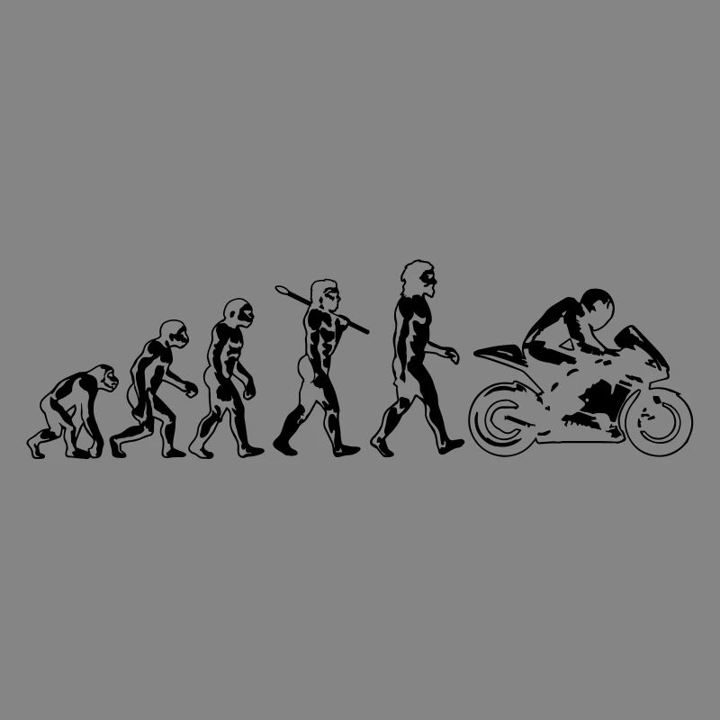 motorcycle evolution flat white print