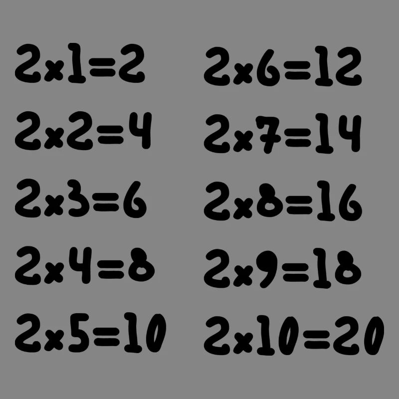 Table de multiplication deux