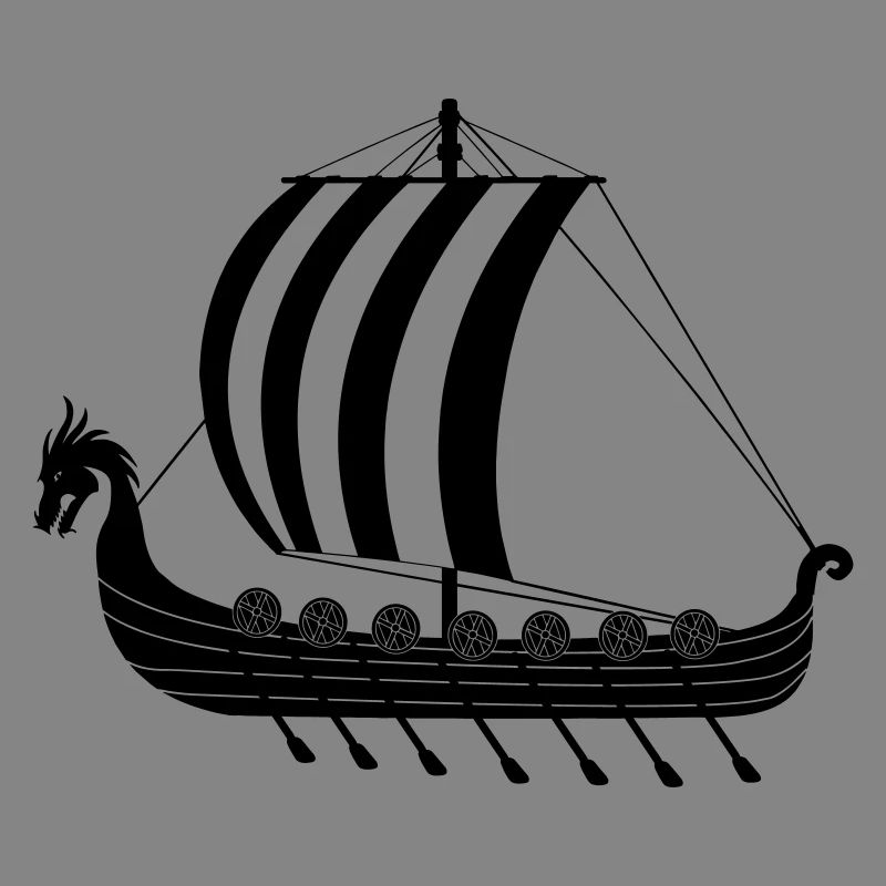 Wikinger-Drachenschiff dragar