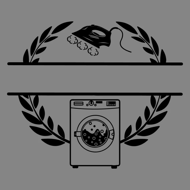 Washing machine in laurel wreath