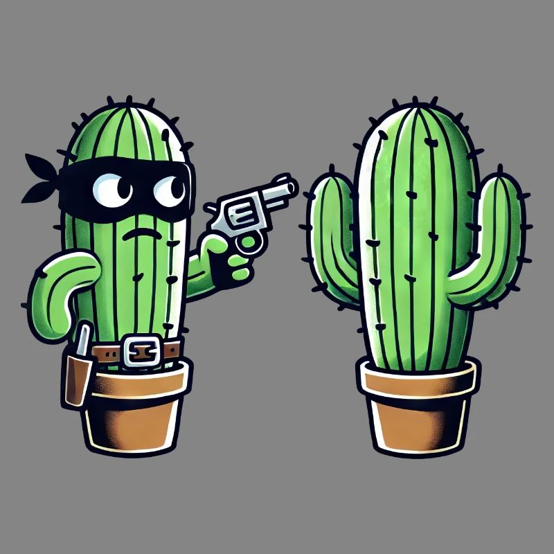 Funny Cactus Wild West Raid