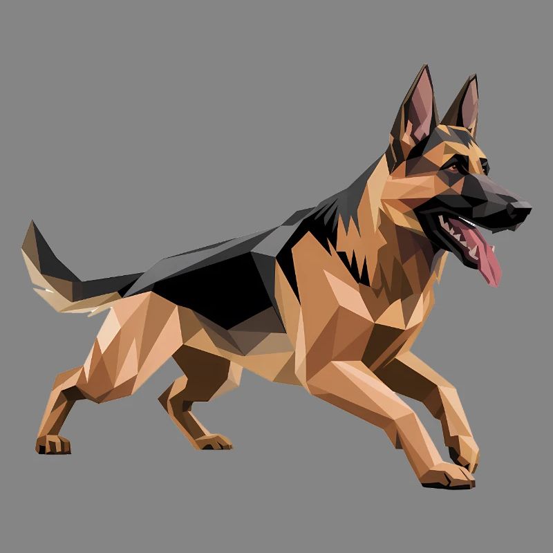 German Shepherd - Cool Low Poly Logo