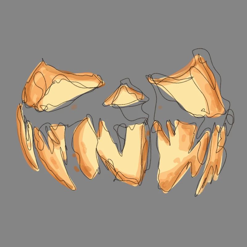 Pumpkin Face Halloween Scribble