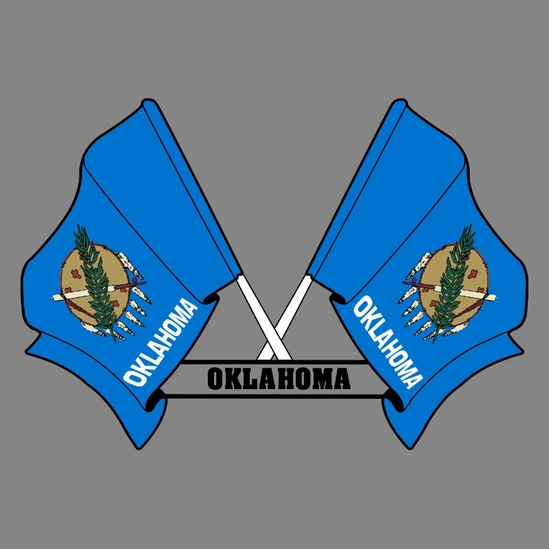 Two flags text OKLAHOMA