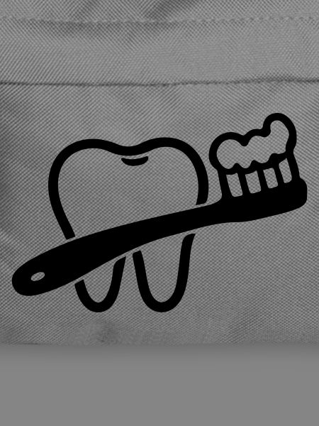 Zahn mit Zahnbürste Symbol Schwarz