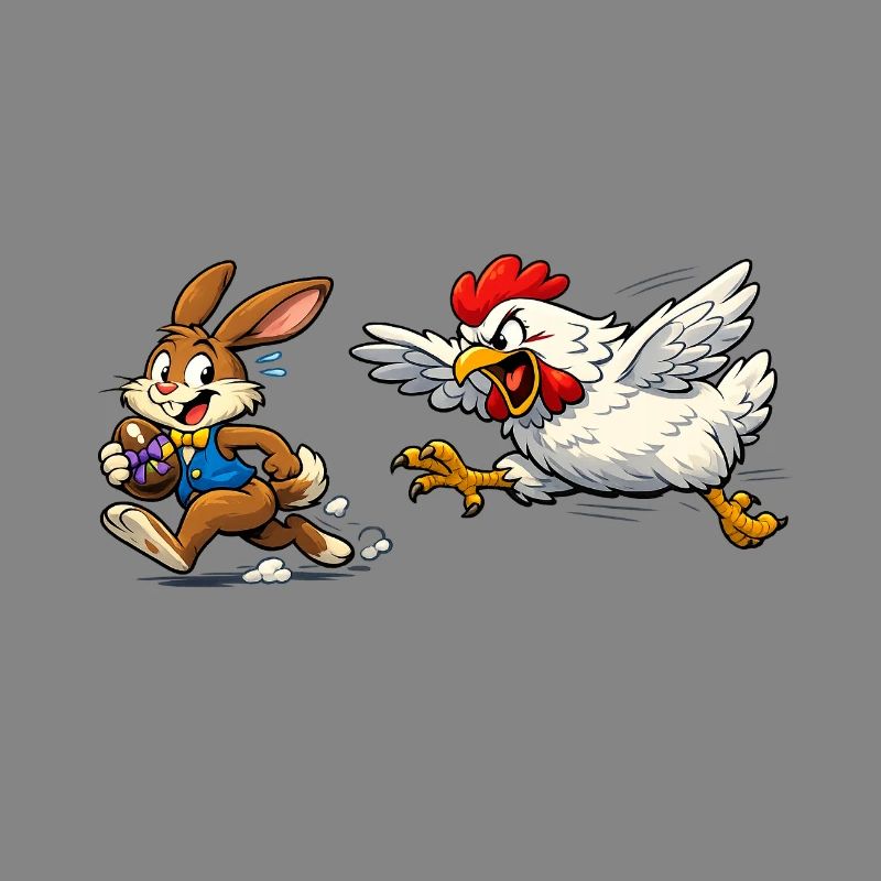 Lapin de Pâques et poule