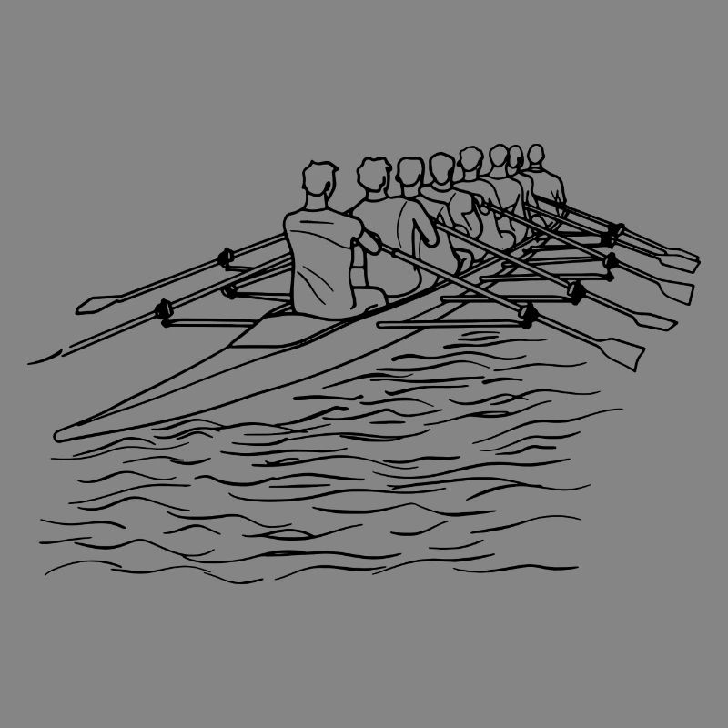 Rowing Team Line Art