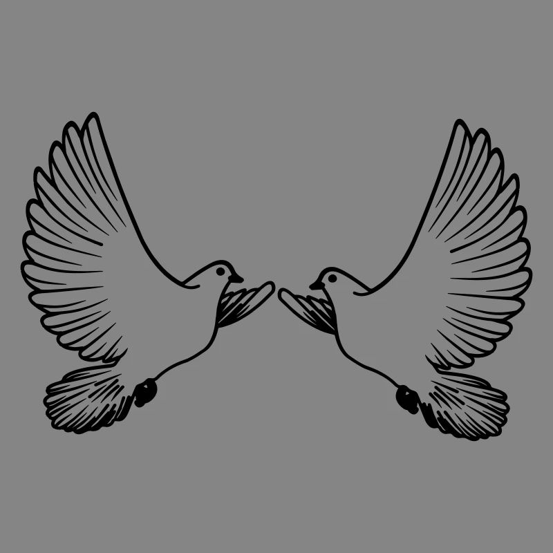 Two pigeons transparent