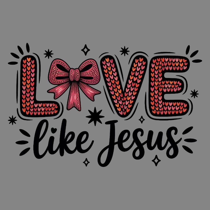 Love Like Jesus Heart Scripture Bow