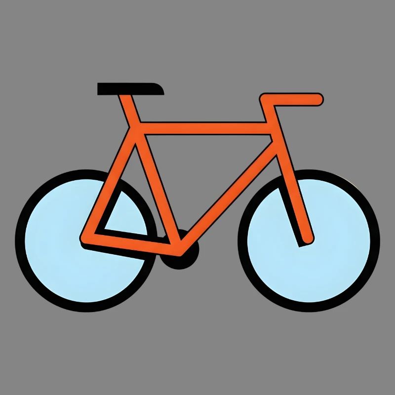 Orange Bicycle Silhouette in Pop Style