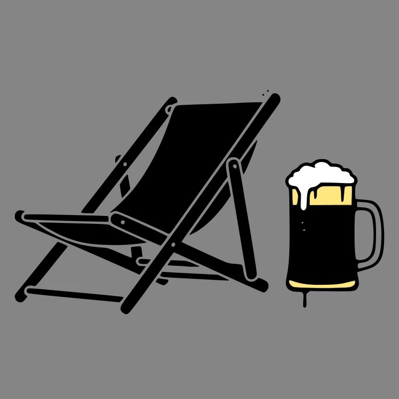 Liegestuhl Bierkrug Silhouette