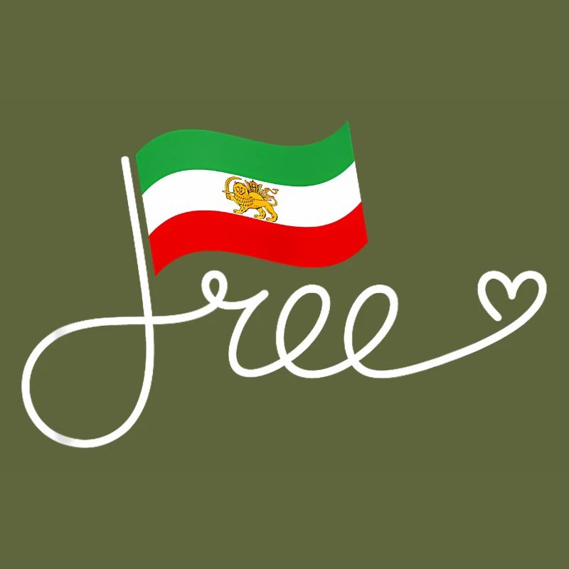Lettrage du drapeau libre de l’Iran