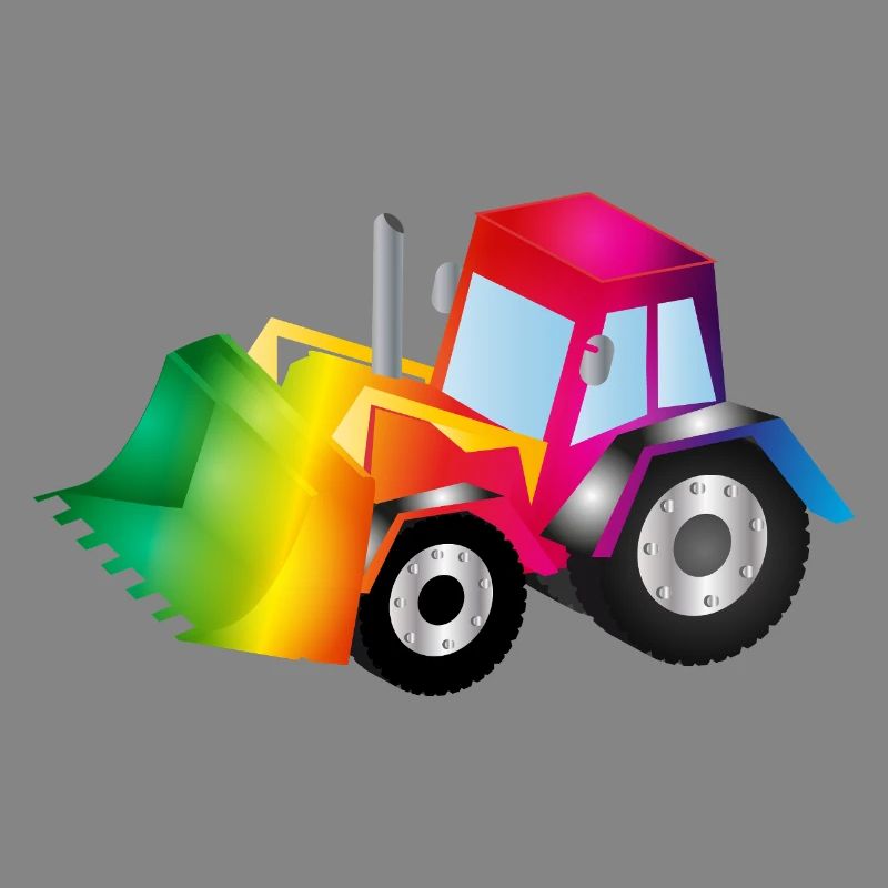 Regenbogen-Bagger voller Farbenfreude