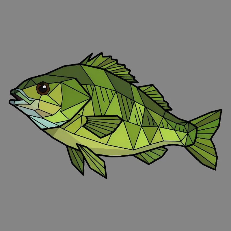 Geometrischer Flussbarsch Low Poly