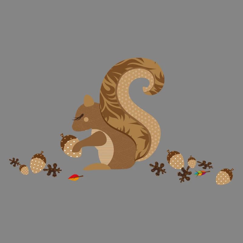 Ein Eichhörnchen mit einer Eichel