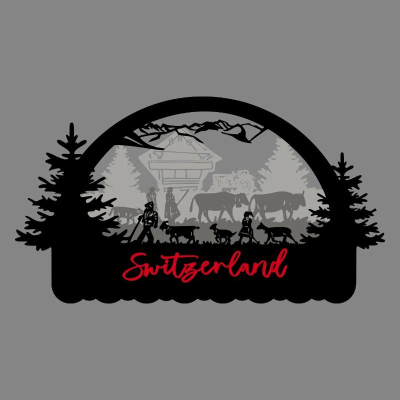 Switzerland Scherenschnitt