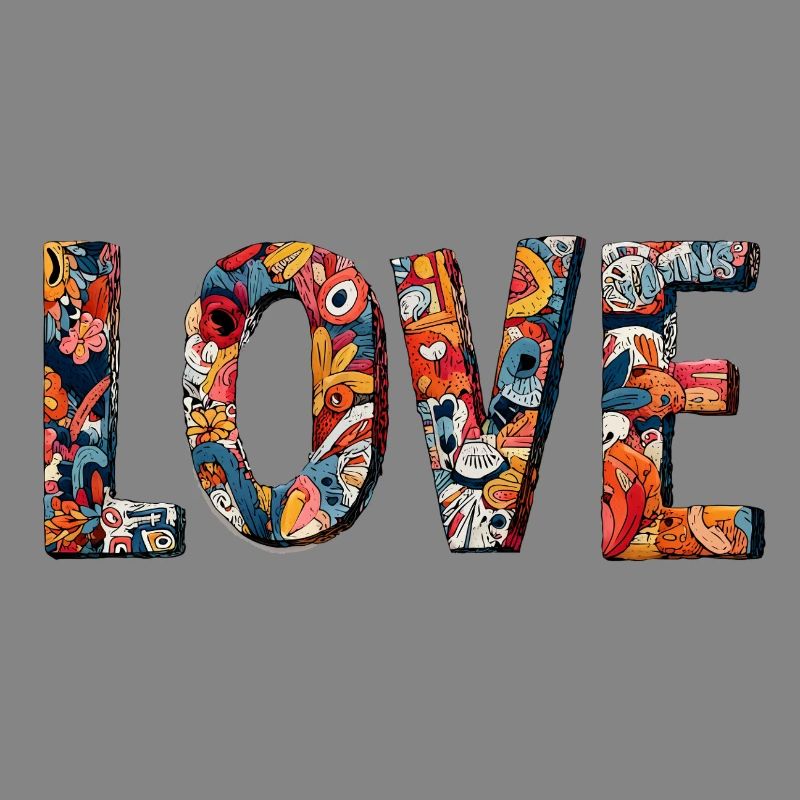 Conception créative de graffitis LOVE