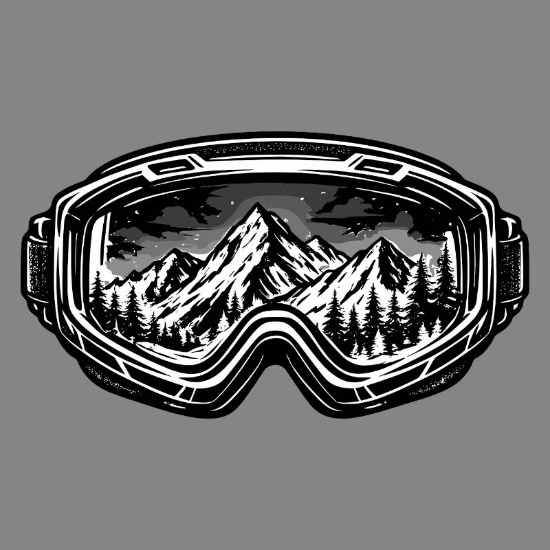 Mountains in ski goggle design