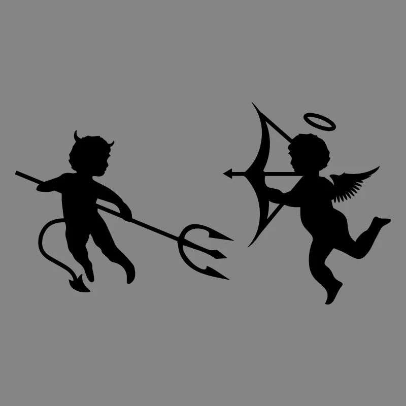 Ein kleiner Teufel und ein Engel