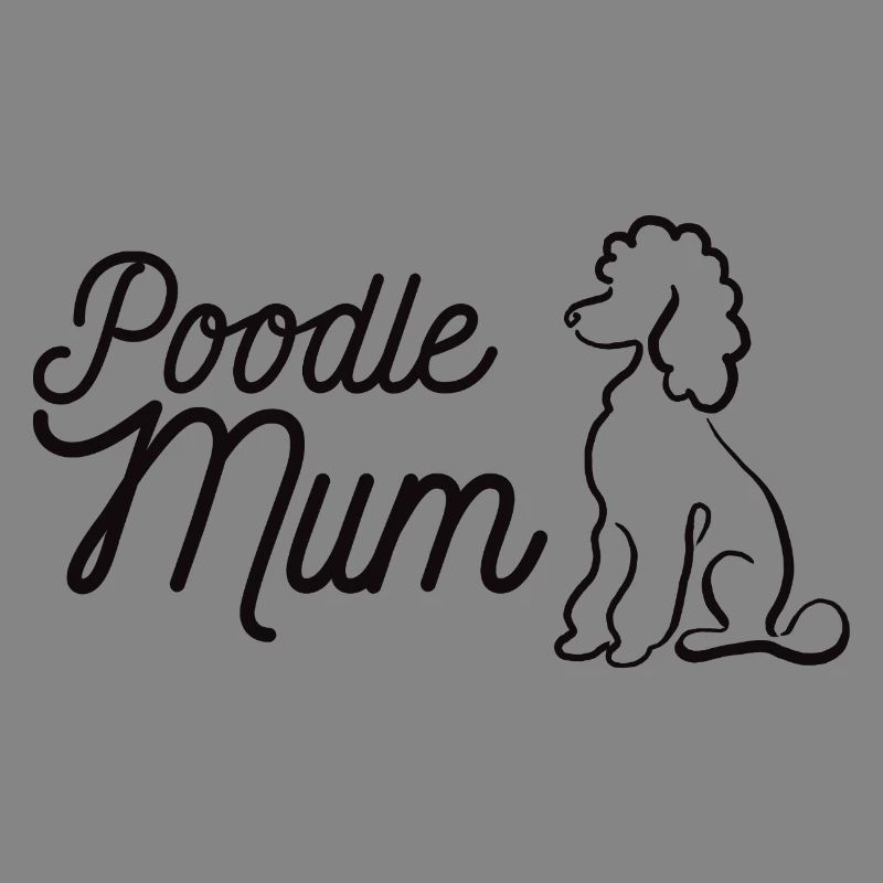 Pudel Mum Silhouette & Script