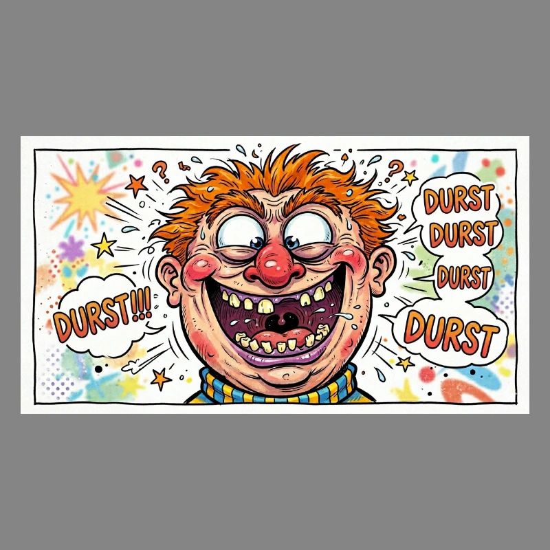 Durst-Karikatur Comicgesicht