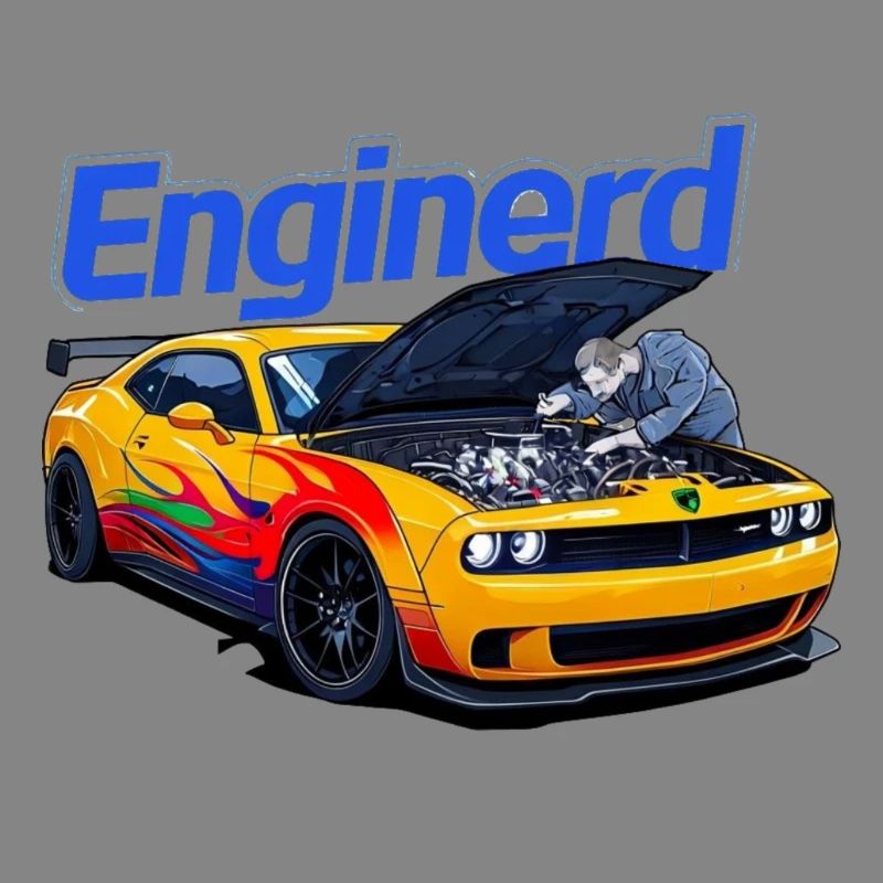 Muscle-Car wird von Mechaniker bearbeitet