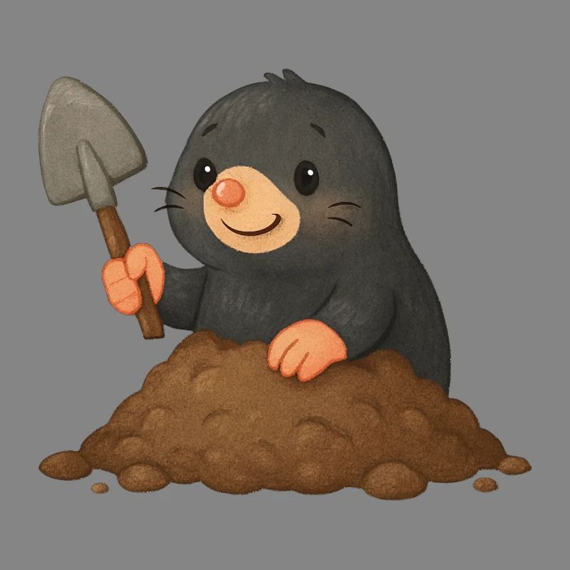 Cute mole with shovel
